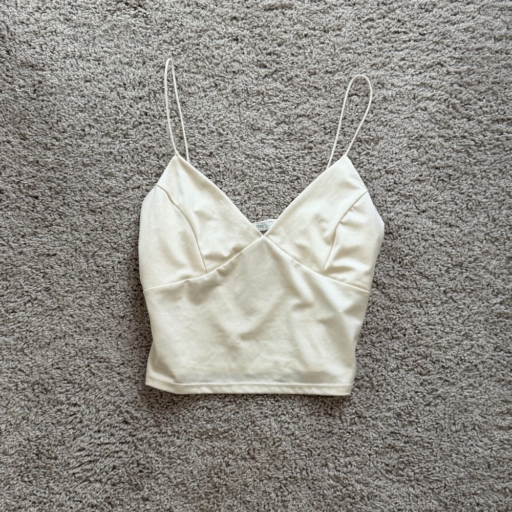 Love Tree Cream Satin Cami Top